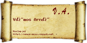Vámos Arnó névjegykártya